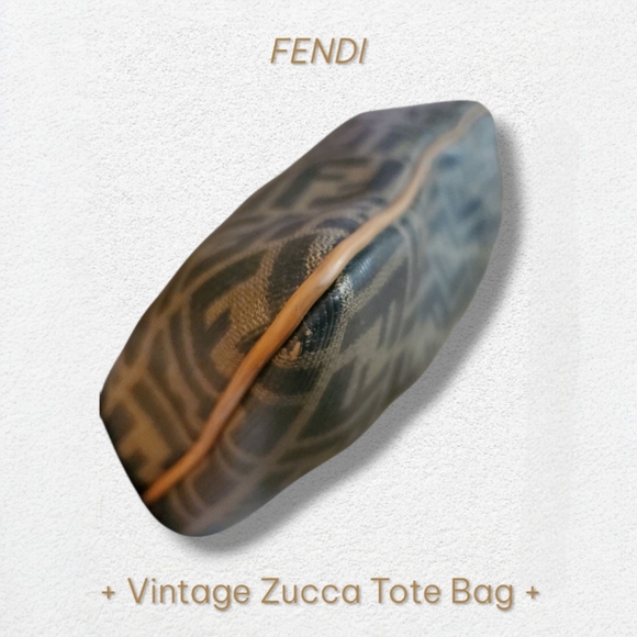 FENDI Vintage Coated Monogrammed Canvas Zucca Handbag Tote - Picture 6 of 8